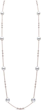 Yoko London Collana in oro rosa 18kt con perle Akoya e diamanti