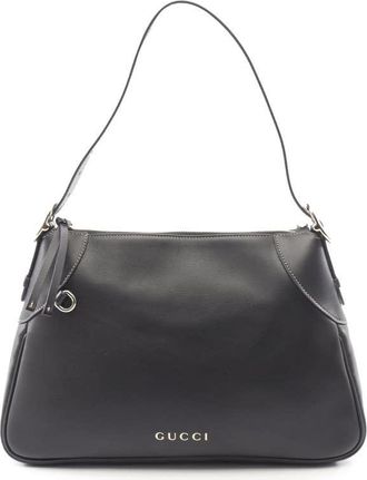 Gucci Pre-owned Gucci Medium GG Emblem Leather Shoulder Bag Ladies IEO15OSV4EHENFJ1