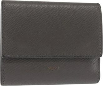 Celine Pre-owned Wallets, female, Gray, Size: ONE SIZE Pre-owned Leather Wallet