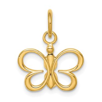 Diamond2Deal 14k Yellow Gold Butterfly Pendant