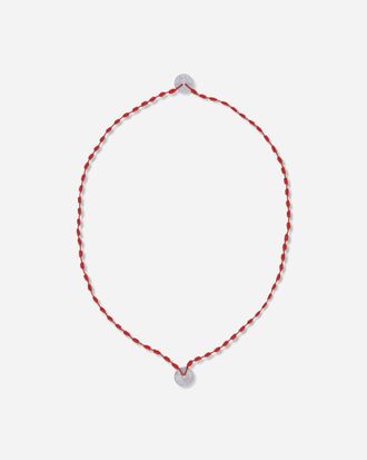 Neighborhood Cord Coin Necklace Red
