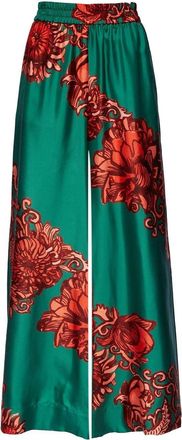 La DoubleJ floral-print palazzo trousers - women - Silk - S - Green