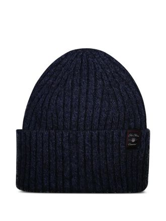 GANT wool blend mouline beanie - men - Wool/Cotton/Alpaca/Polyamide - One Size - Blue