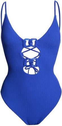 Sanctuary Keyhole Chain Link One-Piece Swimsuit in Luminous Blue at Nordstrom, Size X-Large