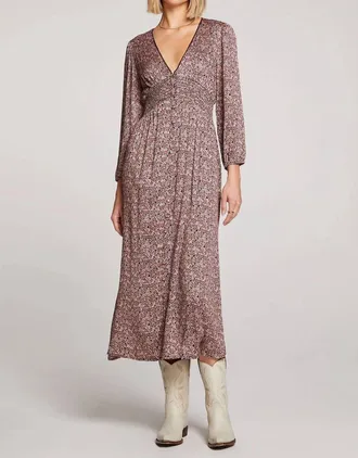 Saltwater Luxe Pattie Midi Dress In Multi-Floral Garden
