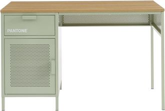 Pantone Escritorio de metal verde almendra 120cm