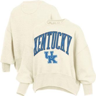 Pressbox Womens Pressbox Natural Kentucky Wildcats Oversized Waist-Length Crewneck Sweatshirt at Nordstrom, Size Xx-Large