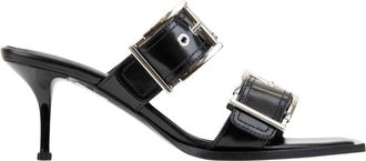 Alexander McQueen Gesp Leren Sandalen - Dames - Muiltjes - Zwart - 36 EU - Leer - Schoenen