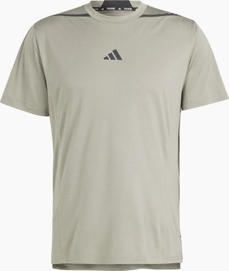 adidas Mens Regular Fit Crew Neck Short Sleeve T-Shirt - Tan - Size: 42