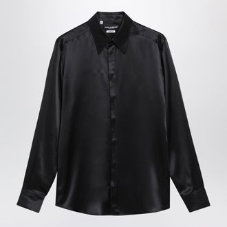 Dolce & Gabbana Martini silk satin shirt in black