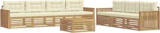 vidaXL Conjunto De Sof&aacute;s De Exterior 8 Uds. Blanco Y Crema Vidaxl