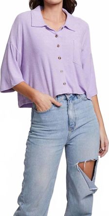 Chaser Marine Crop Button Down In Lavender