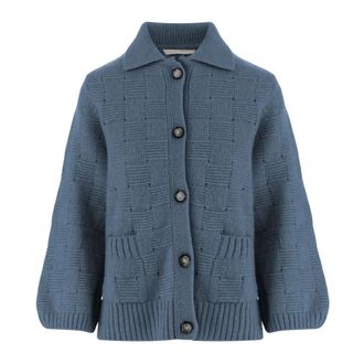 Allude Dames, Truien, Blauw, Maat: XS
