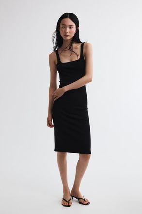 H&M Viscose Bodycon Dress in Black at Nordstrom, Size Medium