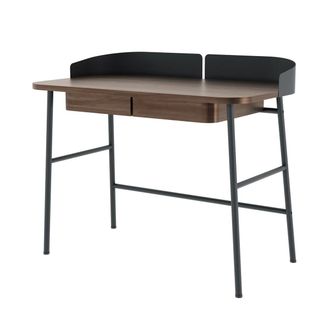 Hart&ocirc; Victor Schreibtisch L 100 cm, Walnuss natur / schiefergrau
