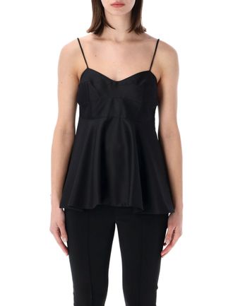 R&oacute;he Structured Peplo Hem Peplum Bustier Top