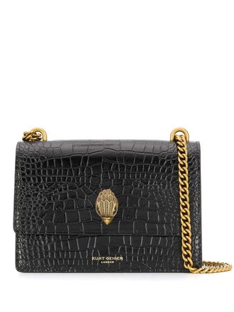 Kurt Geiger crocodile embossed shoulder bag - Black