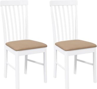 vidaXL Vidaxl - Sillas de comedor con cojines 2uds madera maciza blanco caucho