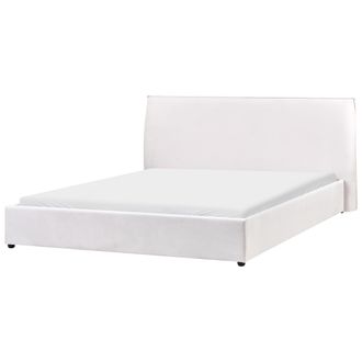 Beliani Beliani - Cama Moderna De Terciopelo Blanco Crema 180 X 200 Cm Tradicional Lavaur