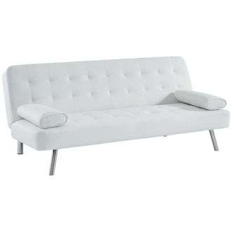 Vente-Unique Divano letto clic clac in similpelle Bianco - MICHELLE II