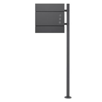 ECD Germany Buz&oacute;n de acero antracita casillero de correo 37x10,5x36,5cm