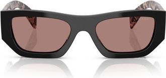 Prada 53mm Pillow Sunglasses in Black Brown at Nordstrom