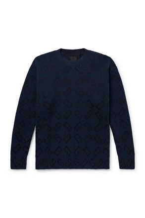 Givenchy Logo-Jacquard Wool-Blend Boucl&eacute; Sweater
