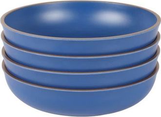Gibson Home Rockabye 4 Piece 8.5 Inch Melamine Dinner Bowl Set in Blue at Nordstrom