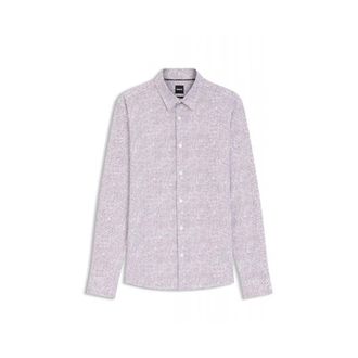 HUGO BOSS Roan Kent Shirt - Heren - Zakelijke Overhemden - Beige - L - Overhemden