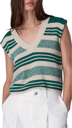 Rag & Bone Cyrus Stripe Sweater Vest in Sport Green at Nordstrom Rack, Size X-Large