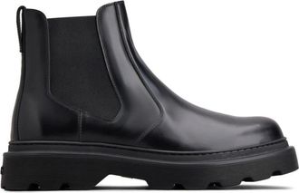 Tod's Zwarte elastische zij-inzetlaarzen - Heren - Chelseaboots - Zwart - 43 EU - Leer - Schoenen