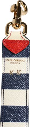 Dolce & Gabbana Womens Multicolor Leather Striped Bag Accessory Shoulder Strap Calf