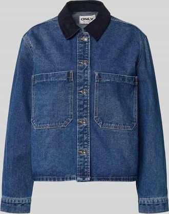 Only Oversized Jeansjacke aus Baumwoll-Mix Modell CASSIE in Jeansblau, Gr&ouml;&szlig;e XL