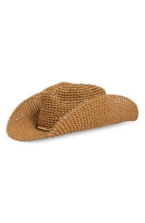 Vince Camuto Bead Trim Cowgirl Hat in Tan at Nordstrom Rack