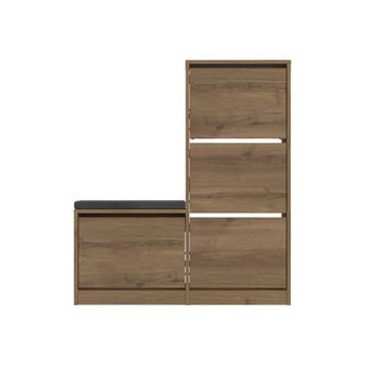 Dmora Sapatero Velma, Mueble Guardazapatos 8 Pares, 4 Puertas, 8 Compartimentos, 105x26x119h Cm Roble Marr&oacute;n