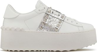 Valentino Garavani Rockstud Untitled flatform sneakers - women - Leather - 39.5 - White