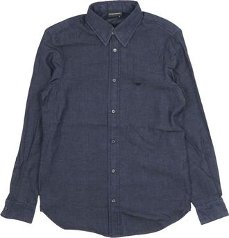 Emporio Armani Casual Shirts - Heren - Casual Overhemden - Blauw - XL - Denim - Overhemden