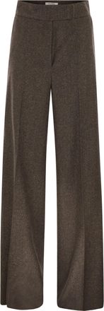 Max Mara Billy1234 Pantalones anchos de franela de lana