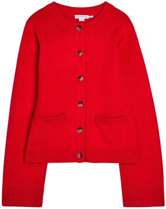 Good American Knitted Cardigan - Red - Xxl (UK18 / Xxl)