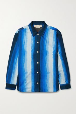 Marni Striped Cotton-twill Shirt - Blu