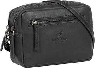 Mustang Schultertasche MUSTANG Catania, Damen, Gr. B/H/T: 17cm x 14cm x 7cm, schwarz, Leder, Taschen Schultertasche