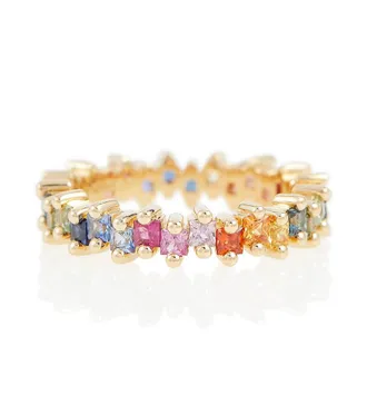 Suzanne Kalan Anello Rainbow in oro 18kt con zaffiri