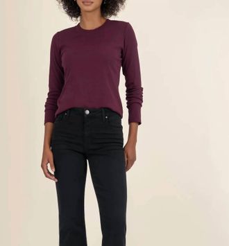 Kut from the Kloth Noelie Long Sleeve Top In Purple