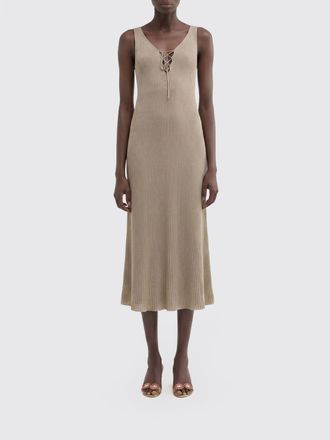 MACCAPANI Tie Up Midi Dress in Cotton Jersey