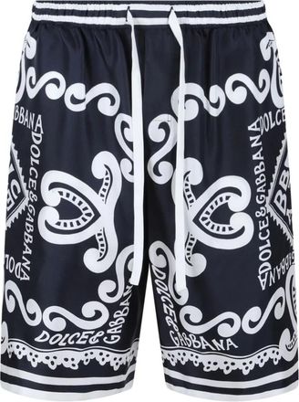Dolce & Gabbana Zijden Twill Shorts - Heren - Korte Broeken - Veelkleurig - M - Korte Broeken