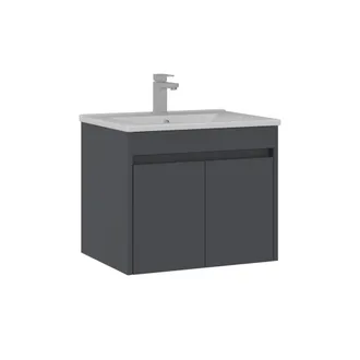 Habitat et Jardin Mobile Lavabo side 65 V2 - 65 X 45 X 52 Cm - Antracite Opaco