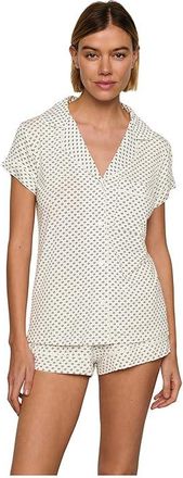Eberjey Gisele Printed Shortie Pj Set Womens Pajama Sets Tide Dot Ivory/Ivory : XXS, Spandex/Viscose