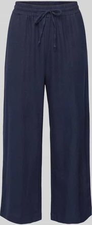 Freequent Wide Leg Leinenculotte mit Tunnelzug Modell Lava in Dunkelblau, Gr&ouml;&szlig;e S