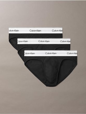 Calvin Klein Mens Icon Cotton Stretch 3-Pack Slip Brief - Black - XL