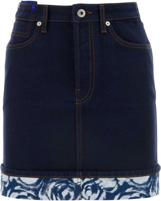 Burberry Womens Dark Blue Denim Mini Skirt - Navy Cotton - Size EU 32 (Womens)